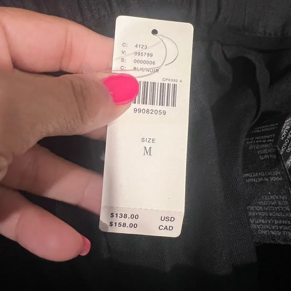 NWT By Anthropologie Linen Pleated Culotte Trouser Pants size medium - Picture 6 of 8